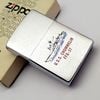 Bật Lửa Zippo Cổ Đồng Khối Mạ Chrome Phay Xước Chủ Đề Ăn Mòn Tầu Chiến Phủ Sơn Hiếm Gặp Năm 1982 Đời 8 Vạch Huyền ZC454