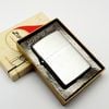 Bật Lửa Zippo Cổ Đồng Khối Mạ Chrome Trơn Phay Xước Hiếm Gặp Năm 1969 Đời 5 Vạch Thẳng ZC453