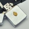 Bật Lửa Zippo Đồng Khối Mạ Chrome Emblem Chủ Đề USN Quân Sự Hoa Kỳ Hiếm Gặp Năm 1987 Đời III La Mã ZL694