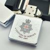Bật Lửa Zippo Cổ Đồng Khối Mạ Chrome Phay Xước Chủ Đề Quân Sự Hoa Kỳ Ăn Mòn Phủ Sơn Hiếm Gặp Năm 1986 Đời II La Mã ZL707