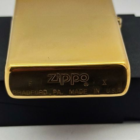 Bật Lửa Zippo Đồng Khối Solid Brass Trơn Bóng Hiếm Gặp Năm 1994 Đời X La Mã ZL695