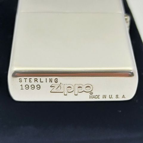 Bật Lửa Zippo Bạc Đúc Nguyên Khối Sterling, Hiếm Gặp Giá Trị Sưu Tầm Cao, Sản Xuất Năm 1999 ZB88