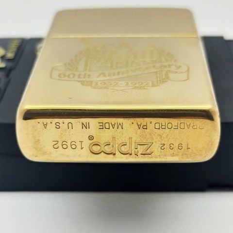 Bật Lửa Zippo Đồng Khối Chu Niên 1932 - 1992 Chủ Đề Kỷ Niệm 60Th Cực Hiếm Năm 1992 ZQH174