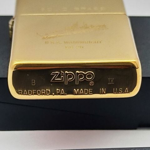 Bật Lửa Zippo Đồng Khối Solid Brass Chủ Đề Tàu Chiến Hiếm Gặp Năm 1993 Đời IX La Mã ZL684