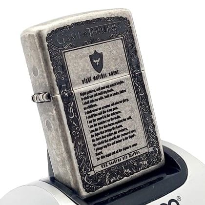Bật Lửa Zippo Antique Silver Plated Khắc Game Of Thrones Z321