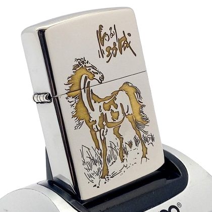 BẬT LỬA ZIPPO ARMOR CHROME BÓNG CHỦ ĐỀ NGỰA ZKC16