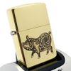 Bật Lửa Zippo Đồng Khối Khắc Tuổi Hợi Con Lợn - Chủ Đề 12 Con Giáp ZKB111