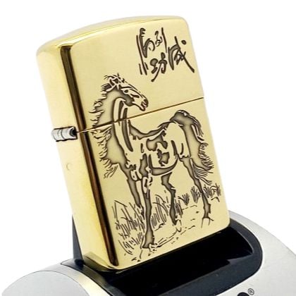 BẬT LỬA ZIPPO ĐỒNG NGUYÊN KHỐI KHẮC SÂU CHỦ ĐỀ NGỰA BẢN GIỚI HẠN XXX/999 ZKB72