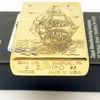 Bật Lửa Zippo Đồng Khối Vintage Chặt Góc Khắc Chủ Đề Thuận Buồm Xuôi Gió May Mắn ZKB122