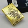 Bật Lửa Zippo Đồng Khối Vintage Chặt Góc Khắc Chủ Đề Thuận Buồm Xuôi Gió May Mắn ZKB122