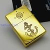 Bật Lửa Zippo Đồng Khối Vintage Chặt Góc Khắc Chủ Đề Thuận Buồm Xuôi Gió May Mắn ZKB122