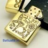 Bật Lửa Zippo Đồng Khối Khắc Tuổi Mùi Con Dê - Chủ Đề 12 Con Giáp ZKB118