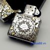 Bật Lửa Zippo Đồng Mạ Chrome Armor Vỏ Dầy Khắc Chủ Đề Hoa Mẫu Đơn May Mắn Tài Lộc ZKC66