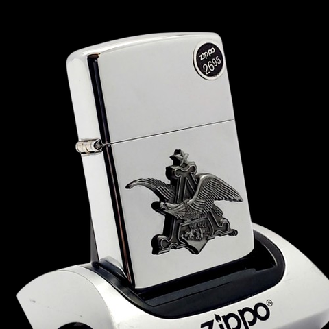 Bật Lửa Zippo Đồng Khối Mạ Chrome Bóng Emblem Hãng Bia Đời XVI La Mã Năm 2000 ZL712