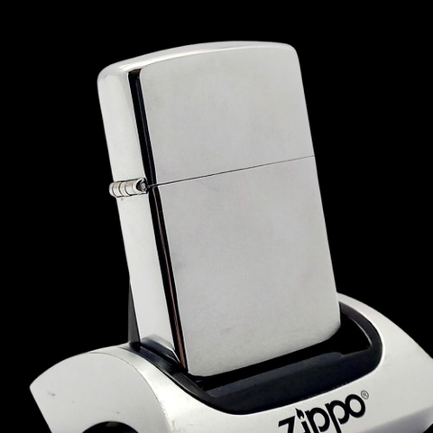Bật Lửa Zippo Đồng Khối Mạ Chrome Trơn Phay Xước Đời IV La Mã Năm 1988 ZL696