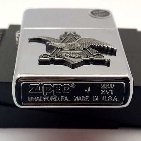 Bật Lửa Zippo Đồng Khối Mạ Chrome Bóng Emblem Hãng Bia Đời XVI La Mã Năm 2000 ZL712