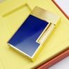 Bật Lửa Dupont Hong Kong mạ vàng vân kim cương phủ men xanh NaVy D99