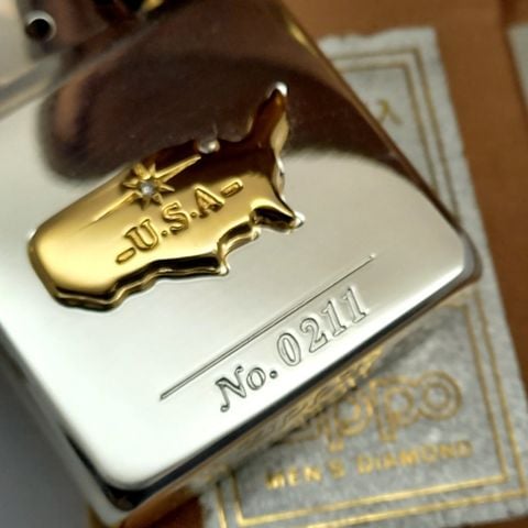 Bật Lửa Zippo Đính Kim Cương Bản Giới Hạn 1000 Chiếc Cực Hiếm Đẹp Đời XI La Mã Sản Xuất Năm 1995 ZQH176