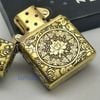 BẬT LỬA ZIPPO BRASS ĐỒNG KHỐI HOA MẪU ĐƠN BẢN AMOR  KHẮC 4 MẶT ZKB73