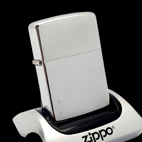 Bật Lửa Zippo Cổ Đồng Khối Mạ Chrome Trơn Phay Xước Hiếm Gặp Năm 1967 Đời 7 Vạch Thẳng ZC469