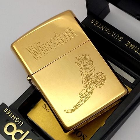 Bật Lửa Zippo Đồng Khối Trơn Bóng Khắc Ăn Mòn Chủ Đề Đại Bàng Chu Niên 1932 - 1992 Năm 1992 ZL724