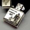 BẬT LỬA ZIPPO ARMOR VỎ DẦY BẠC ĐÚC NGUYÊN KHỐI STERLING CHỦ ĐỀ CHA CON - ZB20