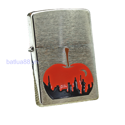 BẬT LỬA ZIPPO CHROME BÓNG SƠN HẤP NHIỆT CHỦ ĐỀ NƯỚC MỸ TRONG QUẢ TÁO ĐỎ NĂM 2008 Z76