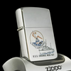 Bật Lửa Zippo Cổ Đồng Khối Mạ Chrome Bóng Chủ Đề Tầu Chiến Năm 1983 Đời 7 Vạch Huyền ZC106