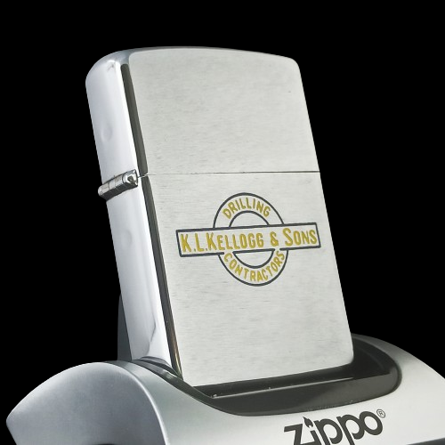 Bật Lửa Zippo Cổ Đồng Khối Mạ Chrome Phay Xước Khắc Ăn Mòn Phủ Sơn Năm 1963 Đời 3 Chấm ZC121