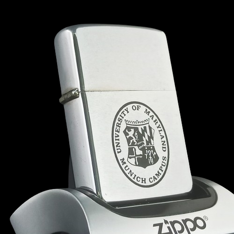 Bật Lửa Zippo Cổ Đồng Khối Mạ Chrome Phay Xước Khắc Ắn Mòn Phủ Sơn Đời 4 Vạch Thẳng Năm 1970 ZC144