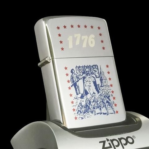 Bật Lửa Zippo Cổ Đồng Khối Mạ Chrome Bóng HP Ăn Mòn Phủ Sơn Chính Hãng Đời 7 Vạch Sắc Năm 1975 ZC161