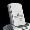Bật Lửa Zippo Cổ Đồng Khối Mạ Chrome Phay Xước Khắc Ắn Mòn Chủ Đề Tầu Chiến Nguyên Zin Chính Hãng Cực Hiếm, Đời 8 Chấm Năm 1958 ZC192