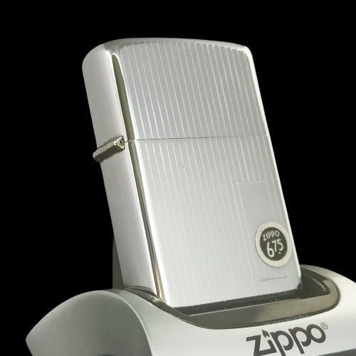 Bật Lửa Zippo Cổ Đồng Khối Mạ Chrome Bóng Sọc Dưa Huyền Thoại Cực Hiếm, Đời 8 Vạch Sắc Năm 1974 ZC194