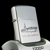 Bật Lửa Zippo Đồng Khối Mạ Chrome Bóng Chủ Đề Tầu Chiến Cổ Năm 1960 Đời 6 Chấm ZC209