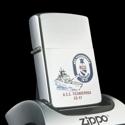Bật Lửa Zippo Chủ Đề Tầu Chiến Hiếm Gặp Đời 1 Vạch Sắc SX năm 1981 ZC222