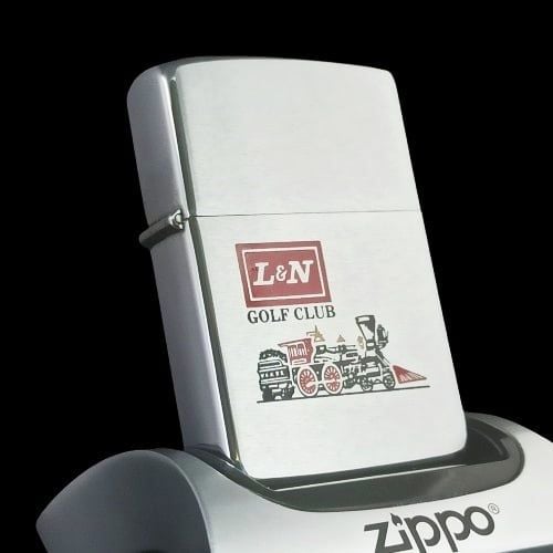 Bật Lửa Zippo Cổ Đồng Khối Mạ Chrome Phay Xước Khắc Ăn Mòn Phủ Sơn Chủ Đề GOLF CLUB Hiếm Gặp Năm 1981 Đời 1 Vạch Sắc ZC270