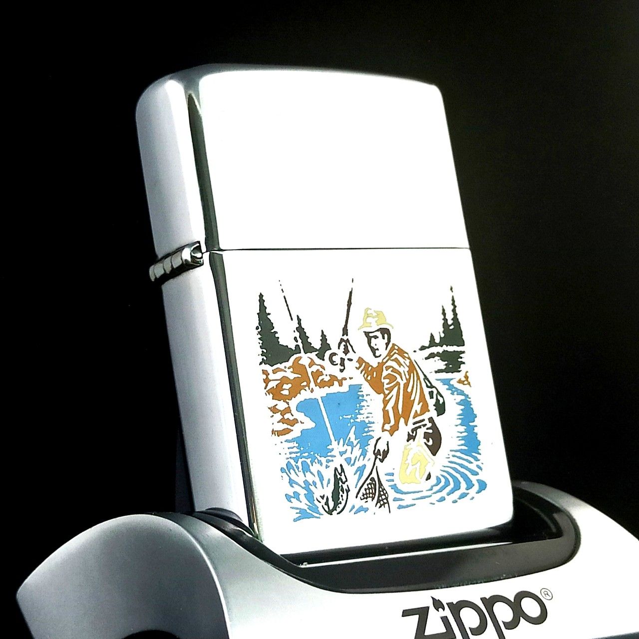 Bật Lửa Zippo Cổ Đồng Khối Mạ Chrome Phay Xước Khắc Ăn Mòn Phủ Sơn Chủ Đề Hiếm Gặp Năm 1972 Đời 2 Vạch Thẳng ZC284