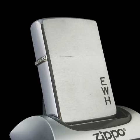 Bật Lửa Zippo Cổ Đồng Khối Mạ Chrome Phay Xước Năm 1973 Đời 1 Vạch Thẳng ZC313