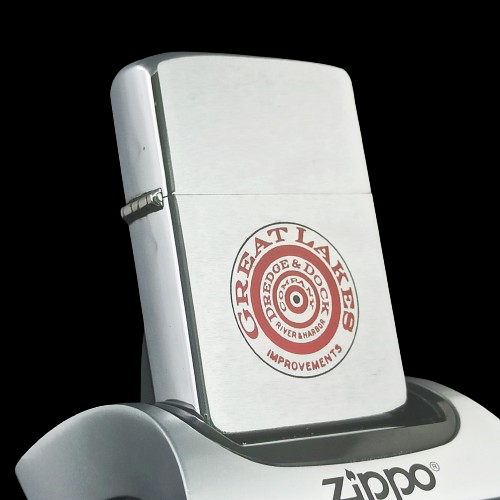 Bật Lửa ZIPPO Cổ  Sản Xuất Năm 1961 Đời Chữ Xéo 5 Chấm Chủ Đề  GREAT LAKES - ZC43