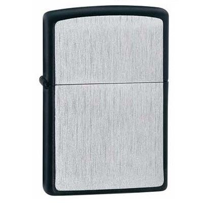 Bật Lửa Zippo Chrome Phay Xước Dọc Viền Sơn Đen Z334