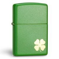 BẬT LỬA ZIPPO SƠN TĨNH ĐIỆN XANH CỎ BỐN LÁ MAY MẮN Z140