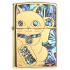 BẬT LỬA ZIPPO KHẢM TRAI HÌNH MÈO MẠ VÀNG - ZN45