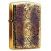 BẬT LỬA ZIPPO MẠ VÀNG CHÁY HOA VĂN ARMOR - ZN55