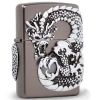 BẬT LỬA ZIPPO ỐP EMBLEM HÌNH RỒNG TRẮNG - ZN62