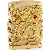 BẬT LỬA ZIPPO ỐP EMBLEM HÌNH RỒNG VÀNG - ZN63