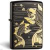 BẬT LỬA ZIPPO SƠN ĐEN HÌNH CÁ CHÉP - ZN70