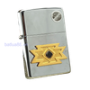 BẬT LỬA ZIPPO CHROME BÓNG EMBLEM MẠ VÀNG ĐÍNH ĐÁ PHONG THỦY MAY MẮN ĐỜI XIV NĂM 1998 ZL144