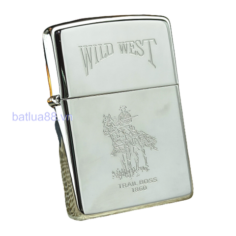 BẬT LỬA ZIPPO CHROME BÓNG CHỦ ĐỀ WILD WEST CAO BỒI CƯỠI NGỰA ĐỜI XI NĂM 1995 ZL17