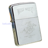 BẬT LỬA ZIPPO CHROME BÓNG CHỦ ĐỀ WILD WEST CAO BỒI CƯỠI NGỰA ĐỜI VI NĂM 1990 ZL195
