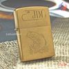BẬT LỬA ZIPPO BRASS ĂN MÒN CHỦ ĐỀ CÂU CÁ ĐỜI XI NĂM 1993 ZL224